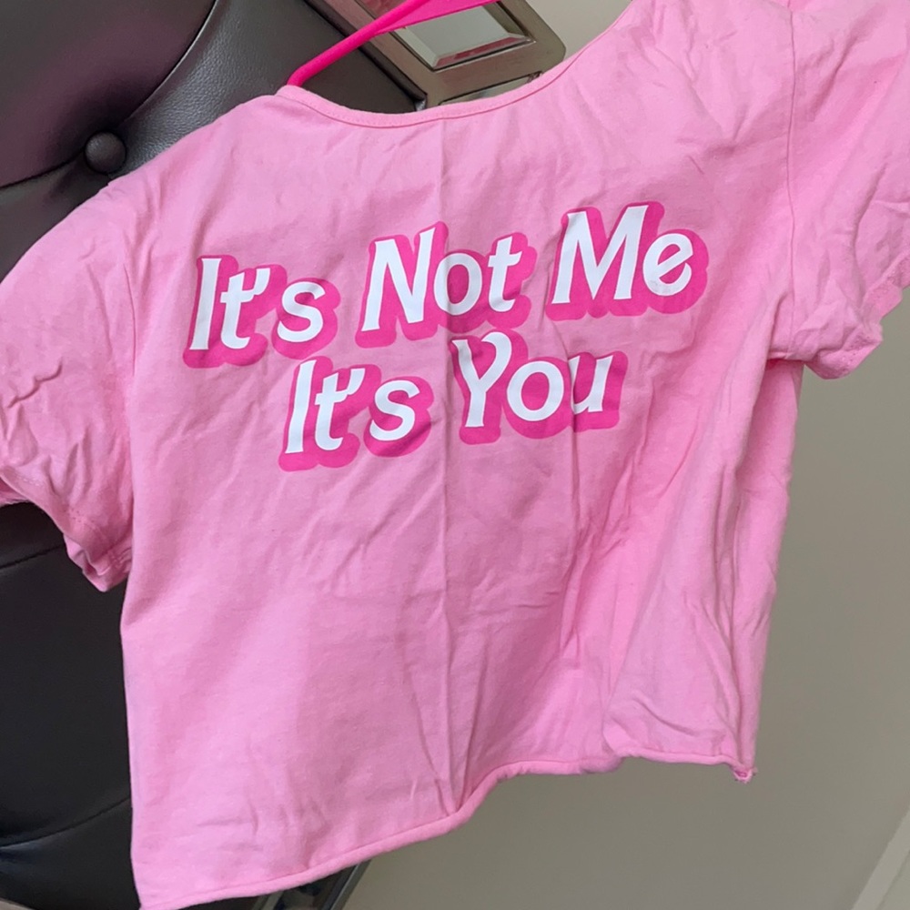 Its not me its you pink crop top